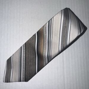 Barini Originals Vintage Men’s Tie Brown Beige Black Striped Necktie Retro 56”